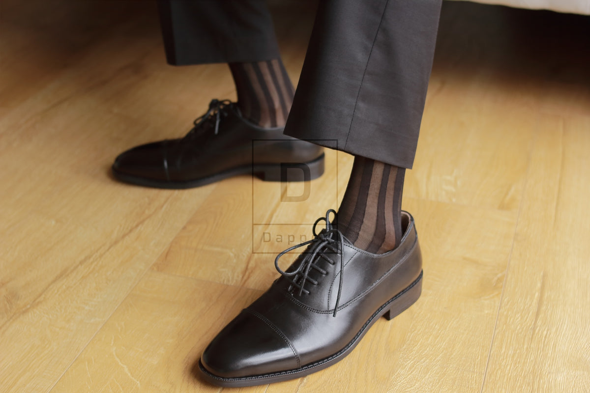 Men's Black Nylon Dress Socks