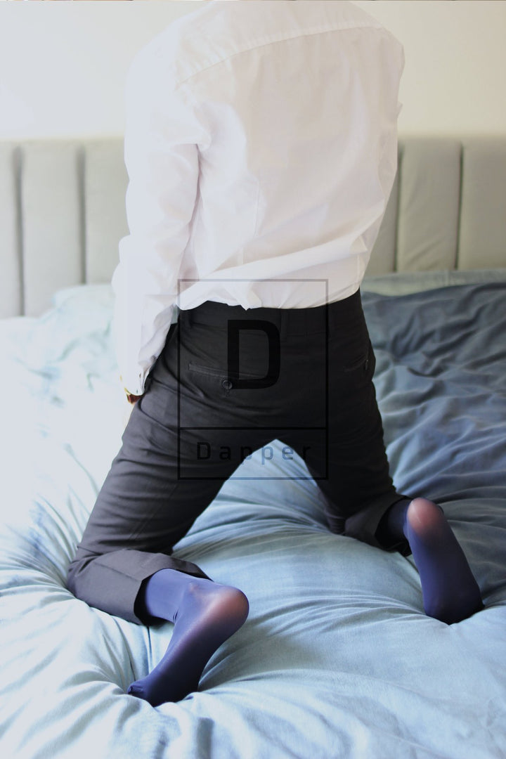 Glossy Lightweight Nylon Dress Socks for Men