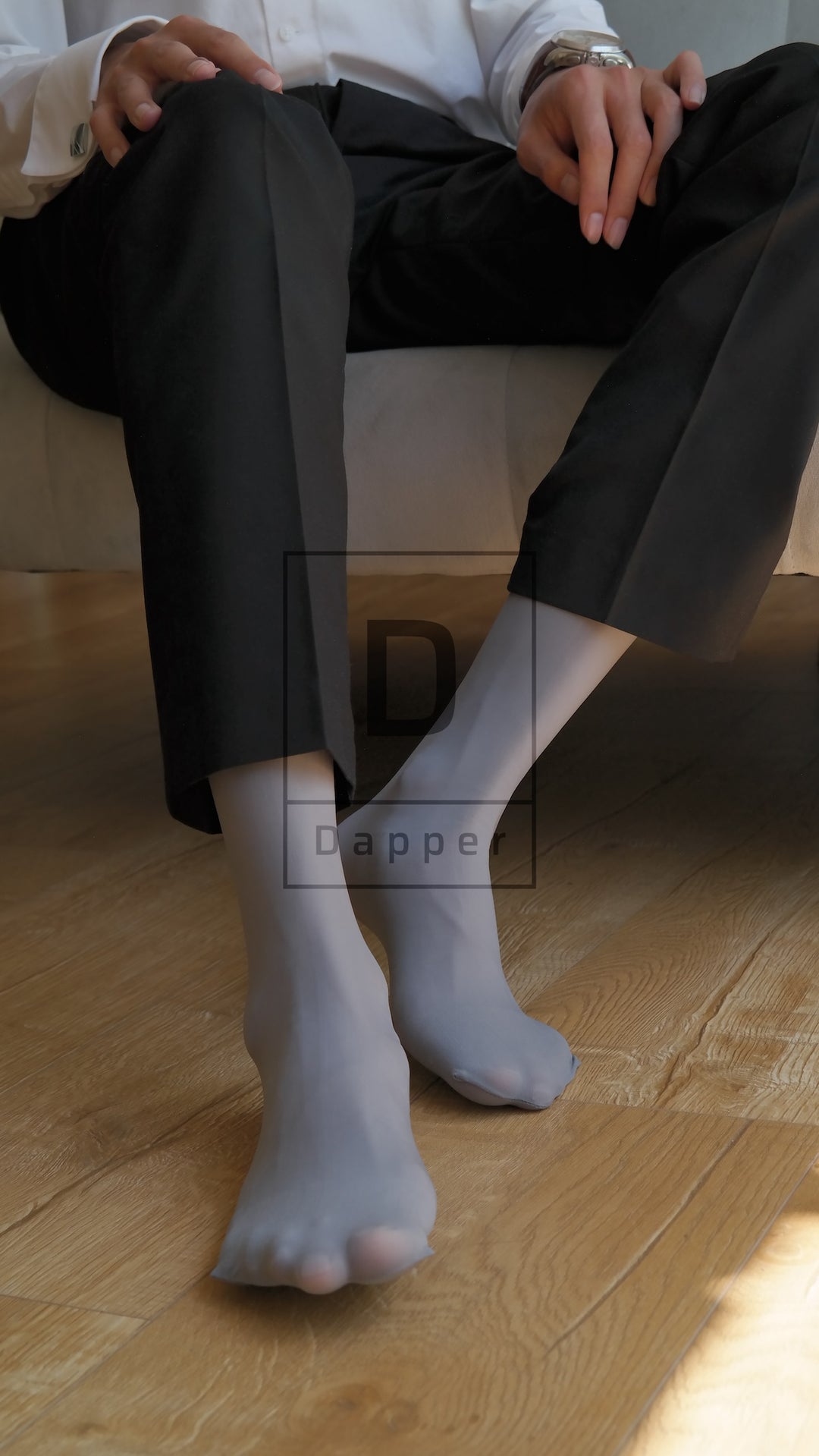 Glossy Lightweight Nylon Dress Socks for Men