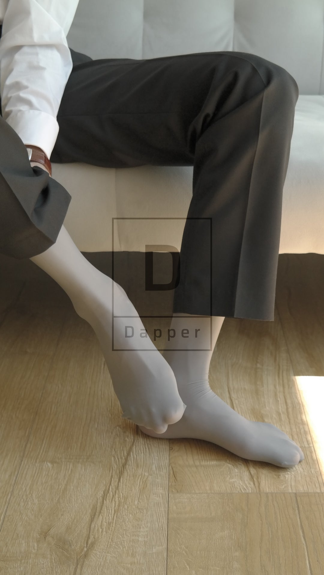 Glossy Lightweight Nylon Dress Socks for Men