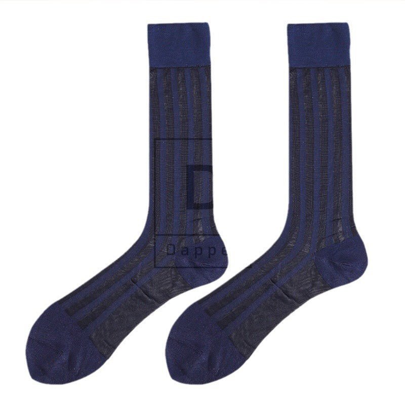Bold Stripe Nylon Dress Socks - Dapper Socks