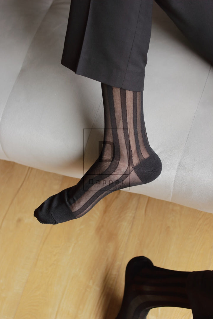 Bold Stripe Nylon Dress Socks - Dapper Socks