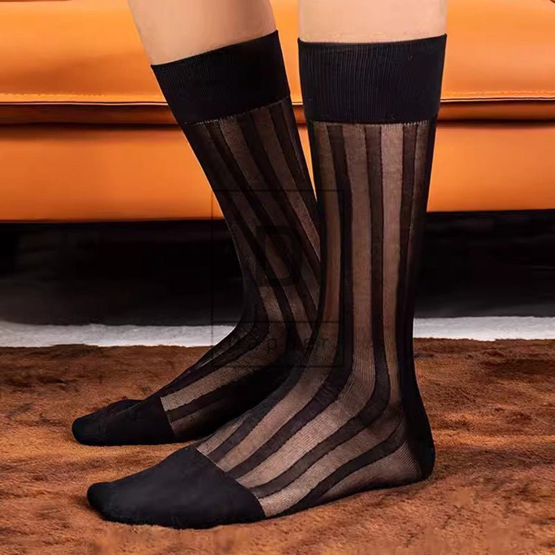 Bold Stripe Nylon Dress Socks - Dapper Socks