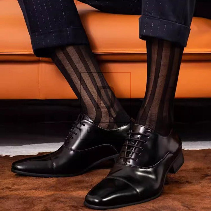 Bold Stripe Nylon Dress Socks - Dapper Socks