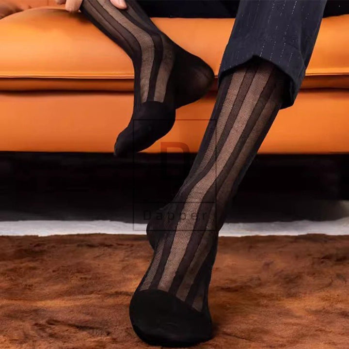 Bold Stripe Nylon Dress Socks - Dapper Socks