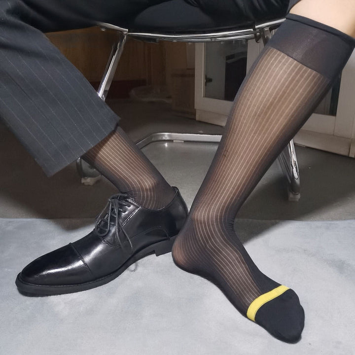 Gold Striped Black Fine-Striped Men&
