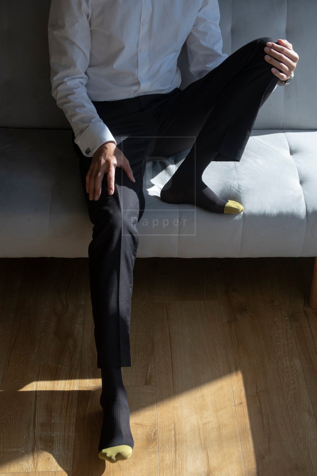 Gold-Toe Black Striped Men&