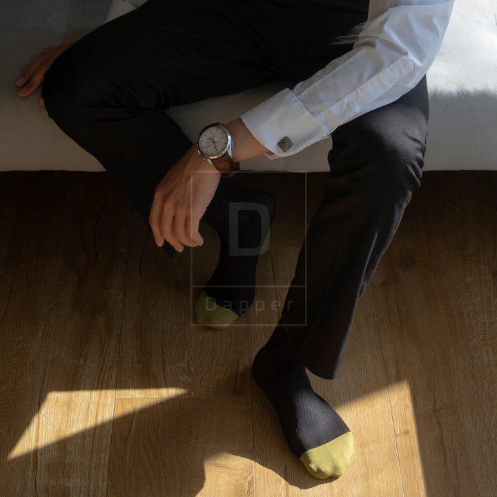 Gold-Toe Black Striped Men&