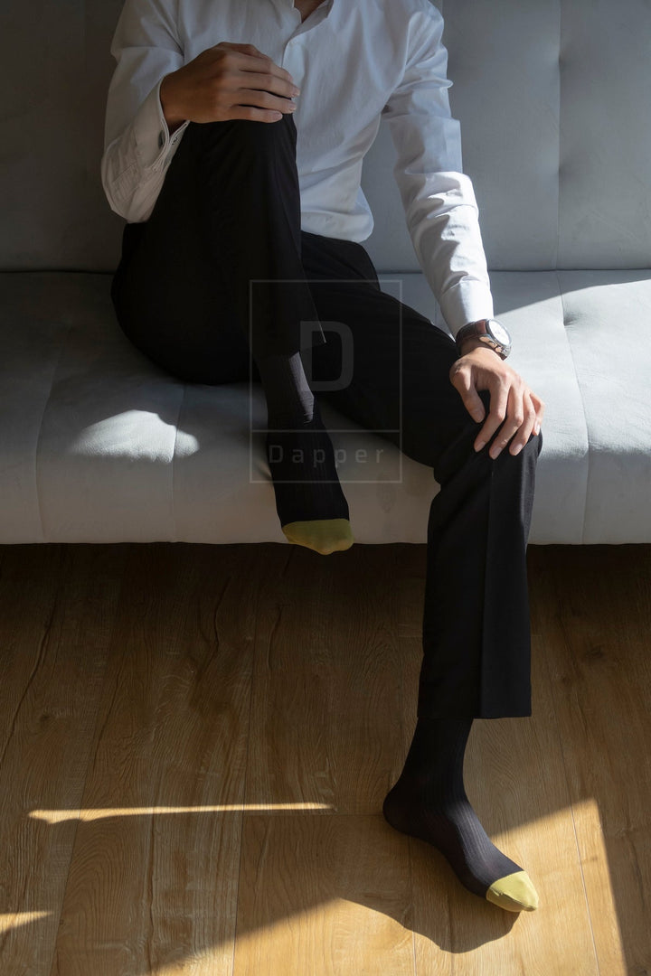 Gold-Toe Black Striped Men&
