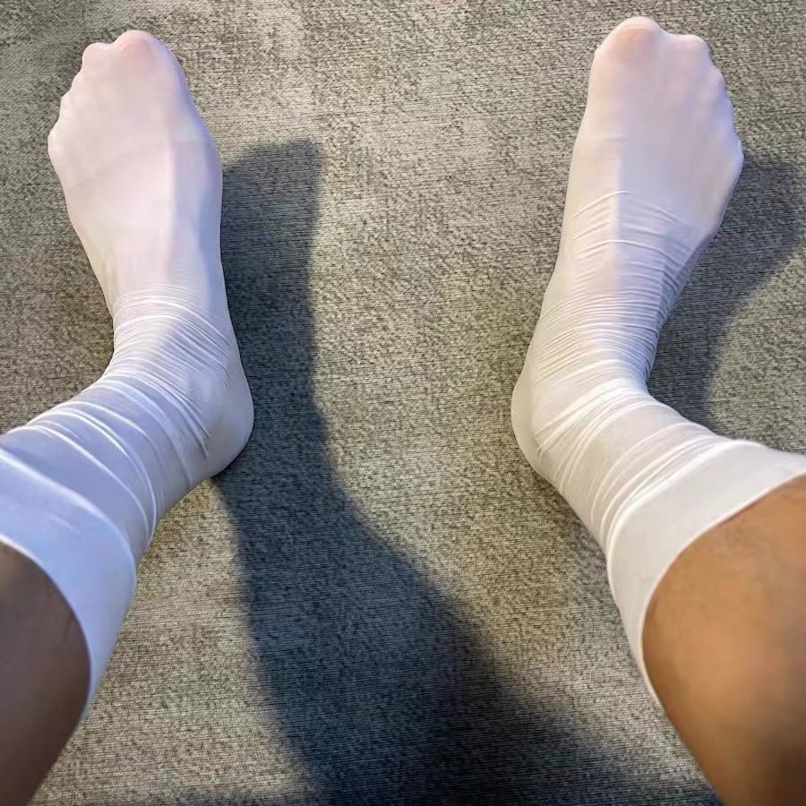 Glossy Lightweight Nylon Dress Socks for Men