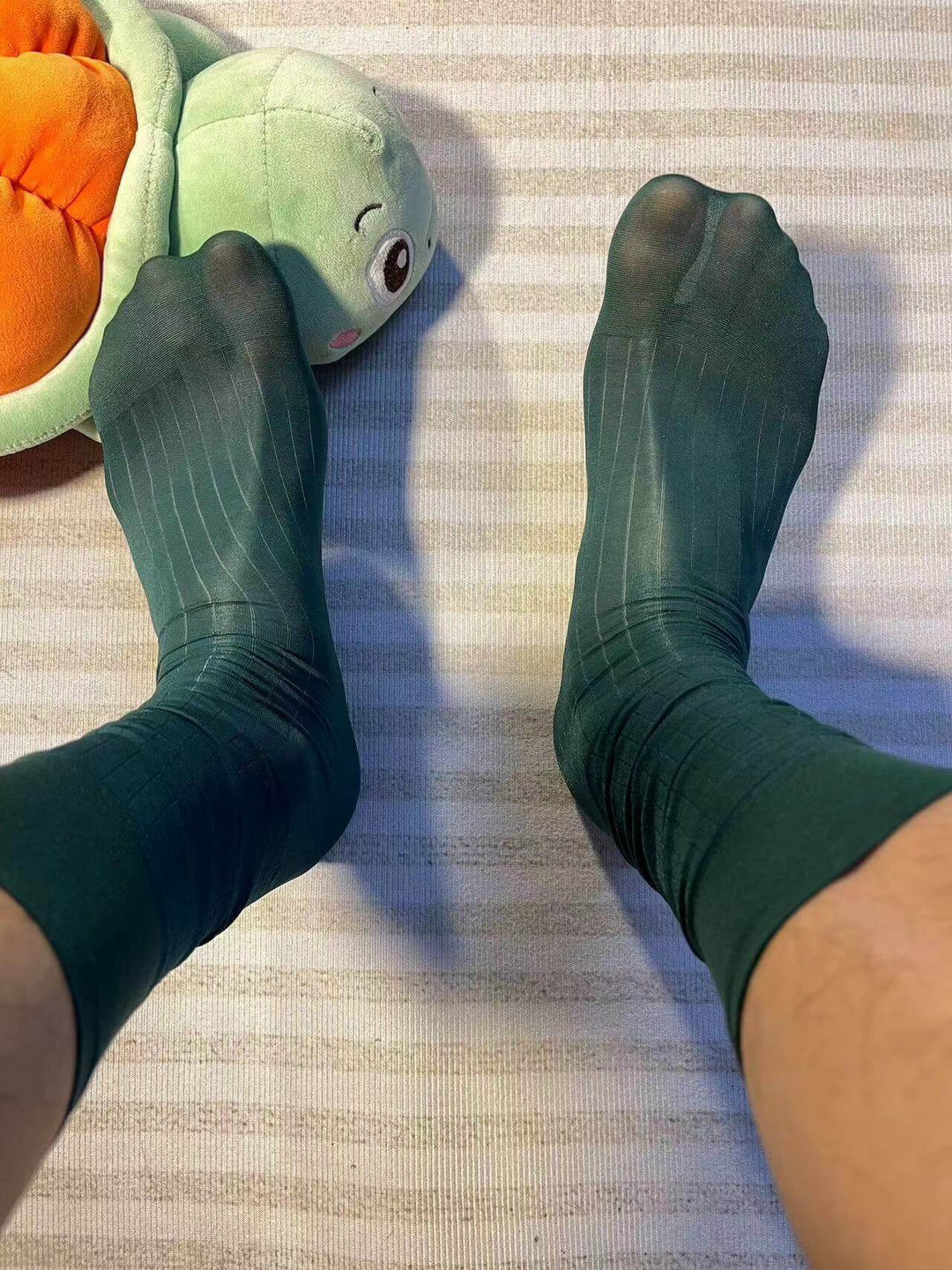 Mid-Calf Summer Nylon Silk Blend | wide-stripe (clips not included) - Dapper Socks